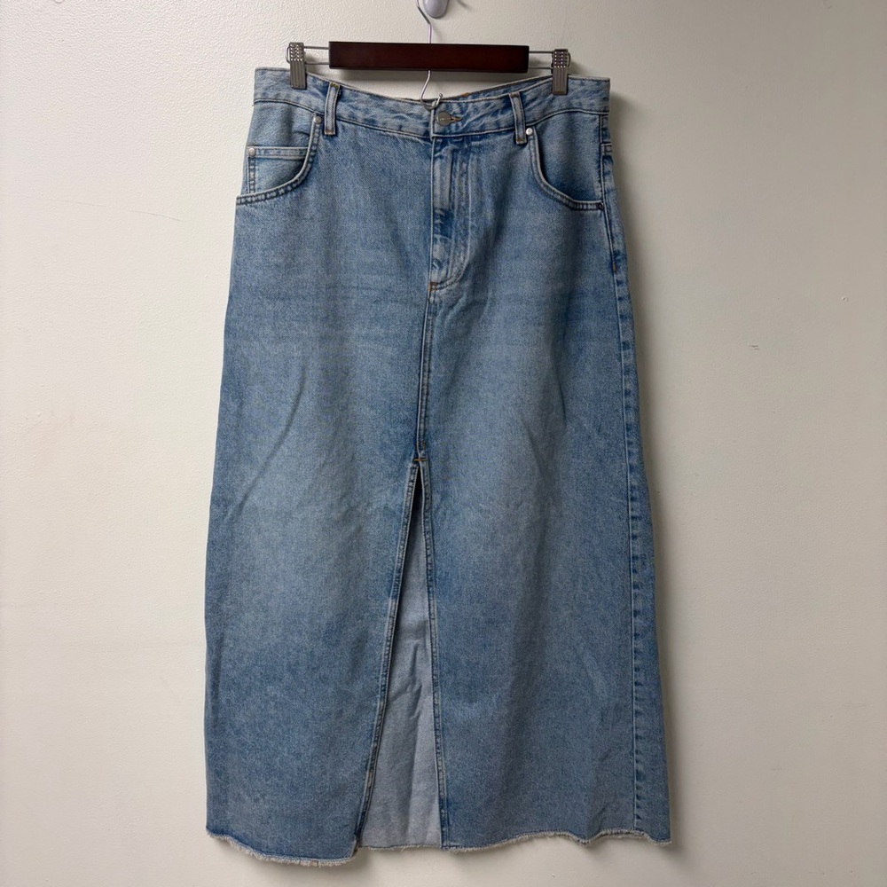 Pilcro EUC Madi Front Slit Denim Maxi‎ Skirt Size 14 - Picture 5 of 8